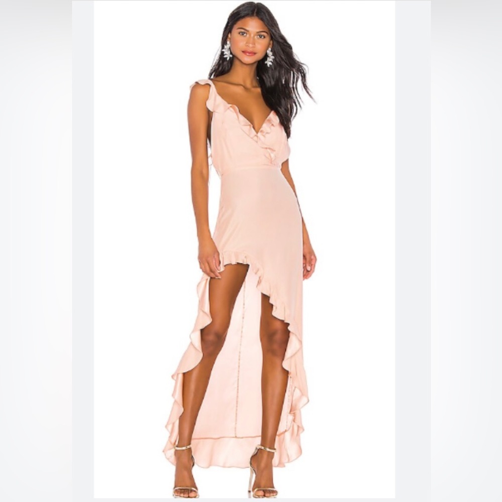 NWT Amanda Uprichard Chandelier Silk Pale Pink Maxi Dress Size P/XS